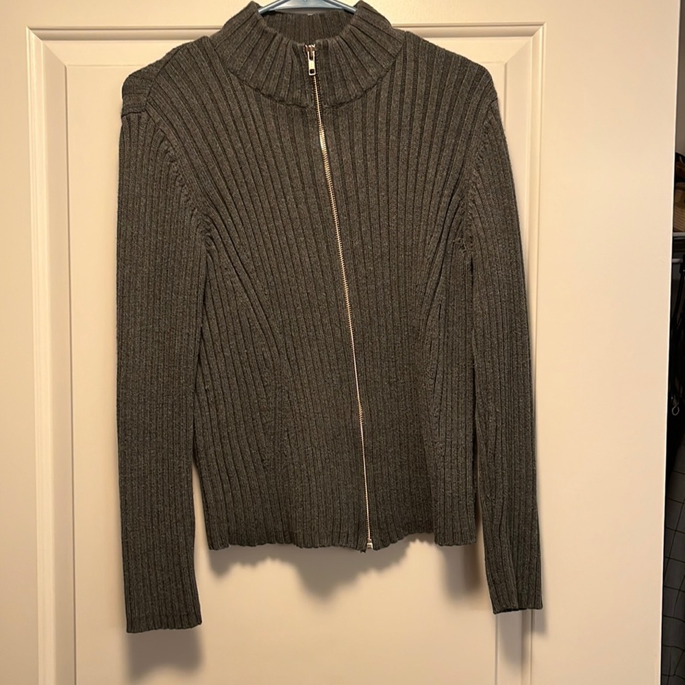 Grey zip up sweater